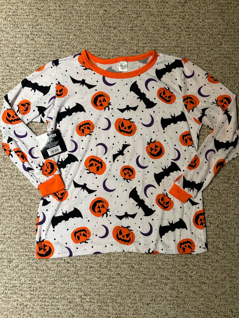 Halloween Pumpkin & Bat Long Sleeve Top